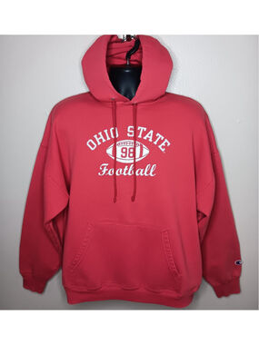 Vintage 90s Ohio State Buckeyes Men's XL Hoodie Sweatshirt Champion Distressed
